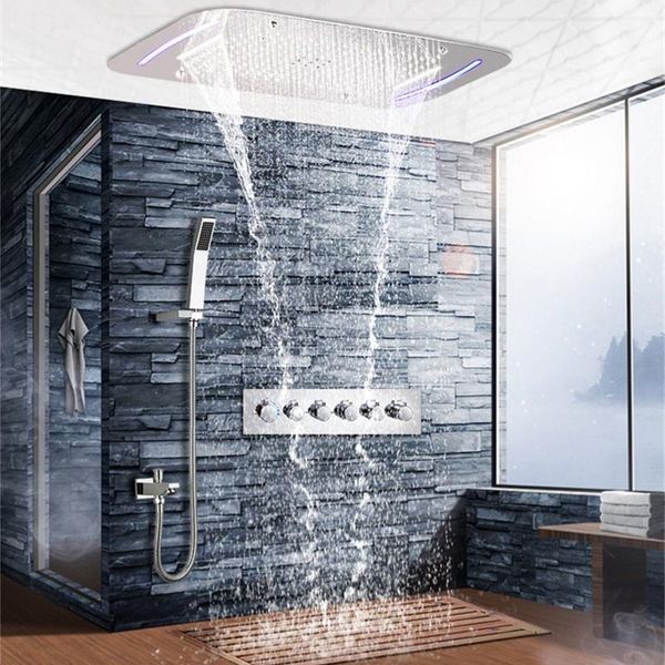 5 functions reccessed rainfall waterfall mistfall ceiling shower head thermostatic shower set wall mounted spa massage bathroom shower
5 functions reccessed rainfall waterfall mistfall ceiling shower head thermostatic shower set wall mounted spa massage bathroom shower
