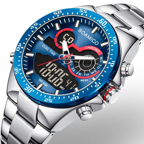 boamigo 2020 new fashion mens watches stainless steel brand luxury sports men's digital analog male quartz watch for men man, Slivery;brown
boamigo 2020 new fashion mens watches stainless steel brand luxury sports men's digital analog male quartz watch for men man, Slivery;brown