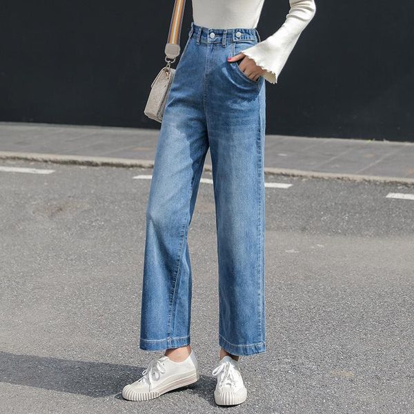 women's jeans straight leg celebrity ankle length loose casual all-match trousers and fashion clothes woman, Blue
women's jeans straight leg celebrity ankle length loose casual all-match trousers and fashion clothes woman, Blue