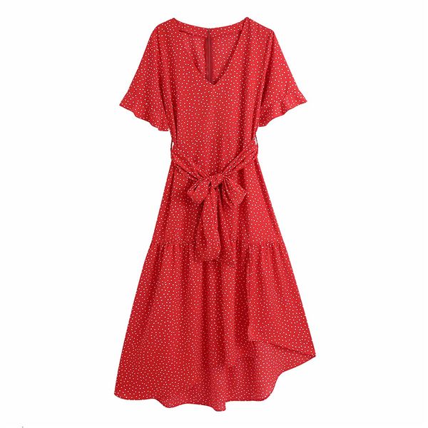 new elegant women v-neck polka dot 2021 fashion ladies red bow sashes sweet female chic side slit asymmetric es f7cq, Black;gray
new elegant women v-neck polka dot 2021 fashion ladies red bow sashes sweet female chic side slit asymmetric es f7cq, Black;gray