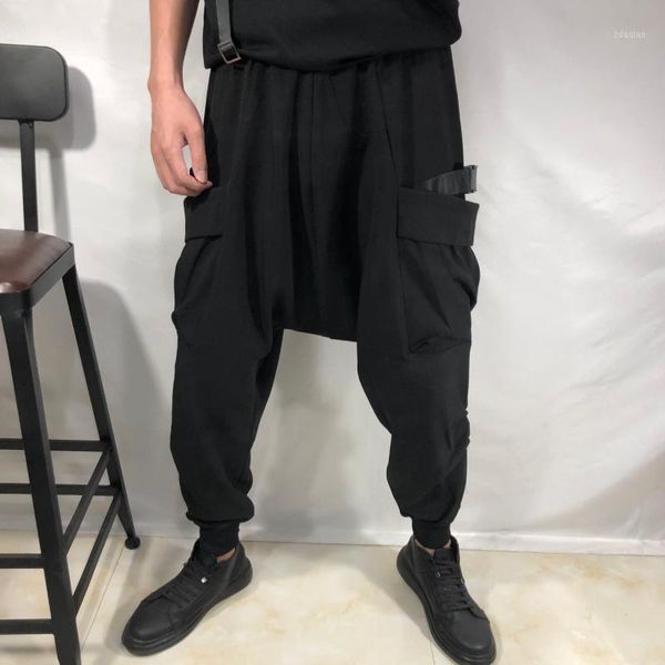 men's pants fashion personality men's autumn small feet harem trend low crotch nine-point casual overalls1, Black
men's pants fashion personality men's autumn small feet harem trend low crotch nine-point casual overalls1, Black