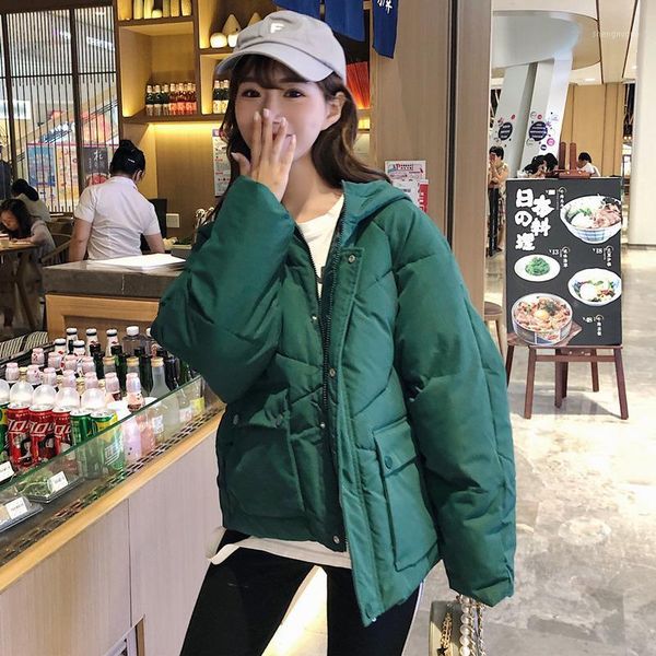 yushu 2019 autumn winter jacket women short warm coat loose hooded padded down parka casual zipper outerwear1, Black
yushu 2019 autumn winter jacket women short warm coat loose hooded padded down parka casual zipper outerwear1, Black