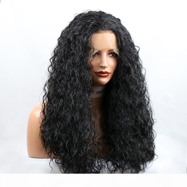 13x6 black synthetic lace front wigs kinky curly long hair resistant glueless with natural hairline for women with baby hair
13x6 black synthetic lace front wigs kinky curly long hair resistant glueless with natural hairline for women with baby hair