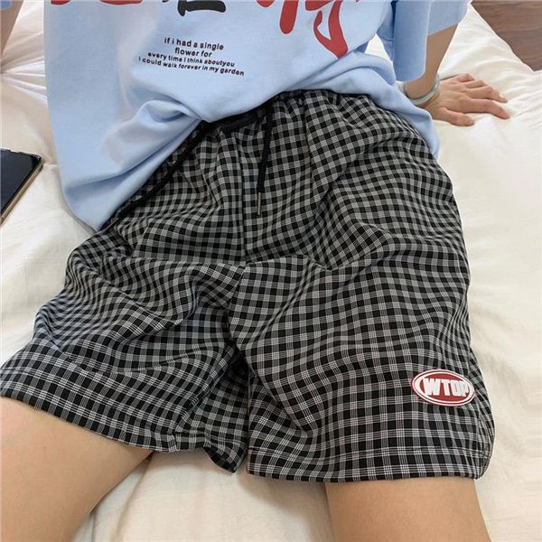 shorts women plaid high wide leg trendy harajuku clothes womens summer elastic girl simple all match short student streetwear, White;black
shorts women plaid high wide leg trendy harajuku clothes womens summer elastic girl simple all match short student streetwear, White;black