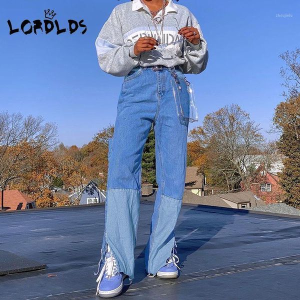lordlds high waist denim pants 2020 autumn split hem patchwork colorblock jeans casual loose trousers streetwear1, Blue
lordlds high waist denim pants 2020 autumn split hem patchwork colorblock jeans casual loose trousers streetwear1, Blue