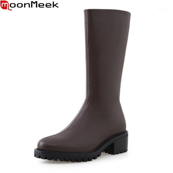 moonmeek 2020 new arrival women boots square heels round toe fashion mid calf boots winter solid color ladies shoes1, Black
moonmeek 2020 new arrival women boots square heels round toe fashion mid calf boots winter solid color ladies shoes1, Black