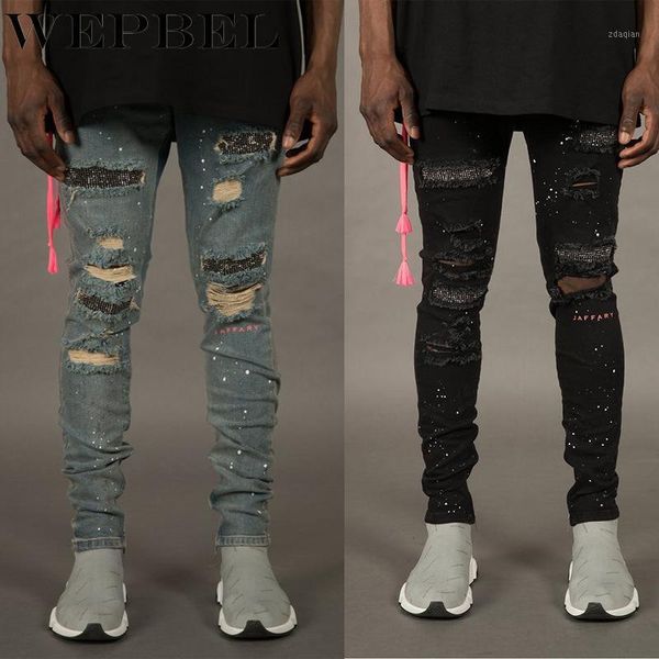 men's jeans wepbel men skinny hole spring autumn punk street slim pencil pants high waist zipper denim cowboy trousers jeans1, Blue
men's jeans wepbel men skinny hole spring autumn punk street slim pencil pants high waist zipper denim cowboy trousers jeans1, Blue