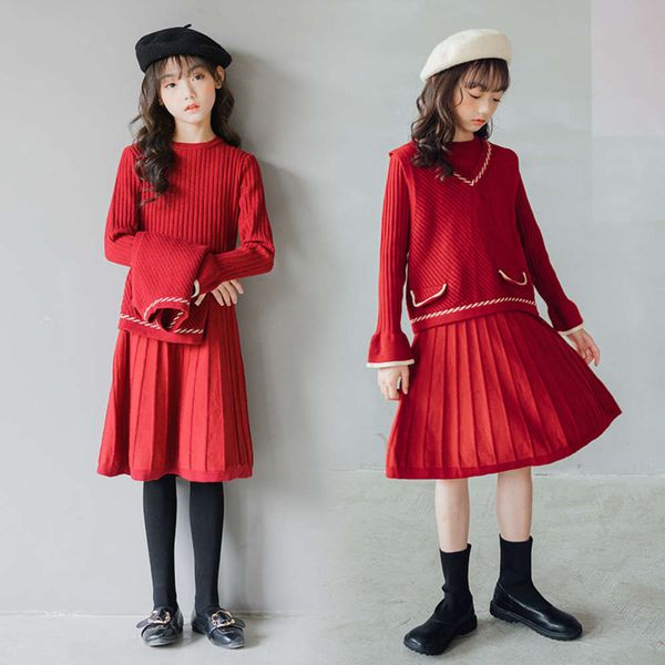 13227 girls' autumn winter 2020 korean knitted woolen vt two piece new year's christmas drs, Red;yellow
13227 girls' autumn winter 2020 korean knitted woolen vt two piece new year's christmas drs, Red;yellow