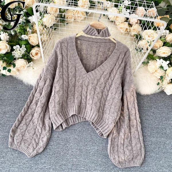 korean fashion lantern sleeve knitted sweater women autumn winter thick warm outwear pullover femme halter neck jumpers, White;black
korean fashion lantern sleeve knitted sweater women autumn winter thick warm outwear pullover femme halter neck jumpers, White;black
