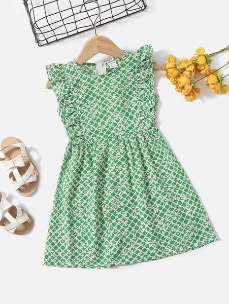 toddler girls plaid & floral print butterfly sleeve smock dress she, Red;yellow