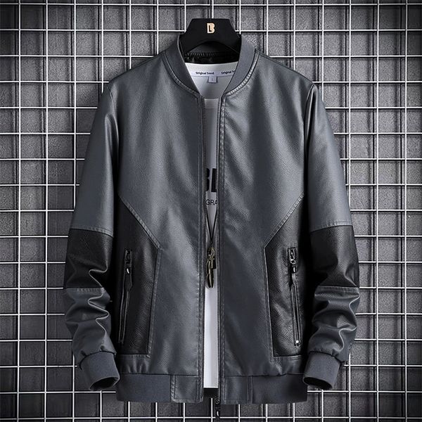 men's brand slim leather fashion trend motorcycle zip jacket casual street windbreaker 201105, Black;brown
men's brand slim leather fashion trend motorcycle zip jacket casual street windbreaker 201105, Black;brown