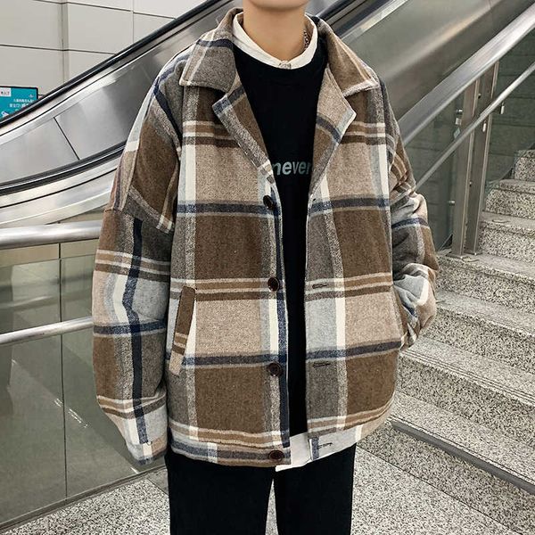 nizi 2020 new autumn winter plaid jacket loose casual korean version lapel men's coat, Black;brown
nizi 2020 new autumn winter plaid jacket loose casual korean version lapel men's coat, Black;brown