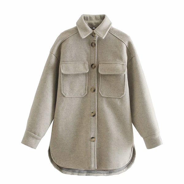 2021 new winter new women za casual simple wild lapel single-breasted pocket long-sleeved female shirt alj6, Black;brown
2021 new winter new women za casual simple wild lapel single-breasted pocket long-sleeved female shirt alj6, Black;brown