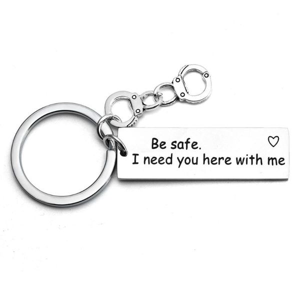 keychains handcuffs be safe i need you here with me stainless steel keyring family friends love heart husband lover mom dad couple gifts, Silver
keychains handcuffs be safe i need you here with me stainless steel keyring family friends love heart husband lover mom dad couple gifts, Silver