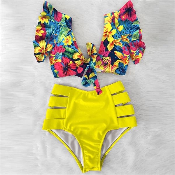 high waist ruffled bikini set 2020 flounce biquini swimwear women two pieces swimsuit floral beachwear v-neck bathing suit y1120, White;black
high waist ruffled bikini set 2020 flounce biquini swimwear women two pieces swimsuit floral beachwear v-neck bathing suit y1120, White;black