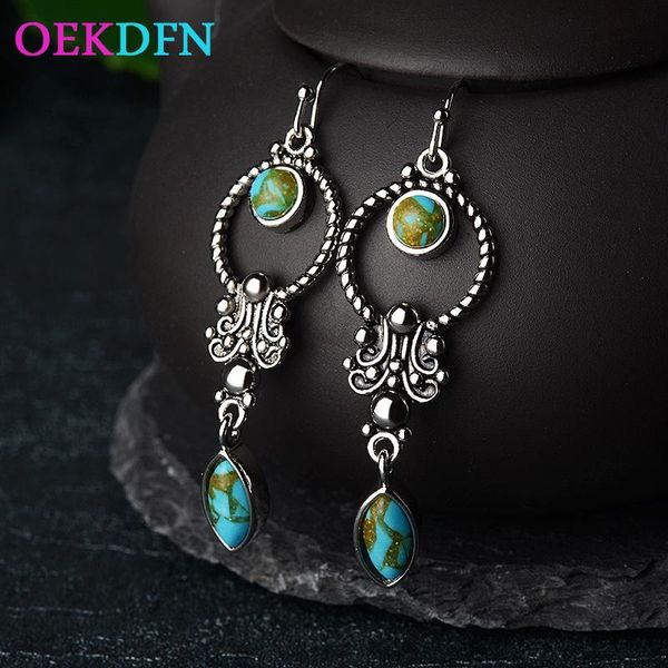 oekdfn vintage 100% 925 sterling silver earrings turquoise gemstone drop dangle hook earrings women luxury fine jewelry
oekdfn vintage 100% 925 sterling silver earrings turquoise gemstone drop dangle hook earrings women luxury fine jewelry