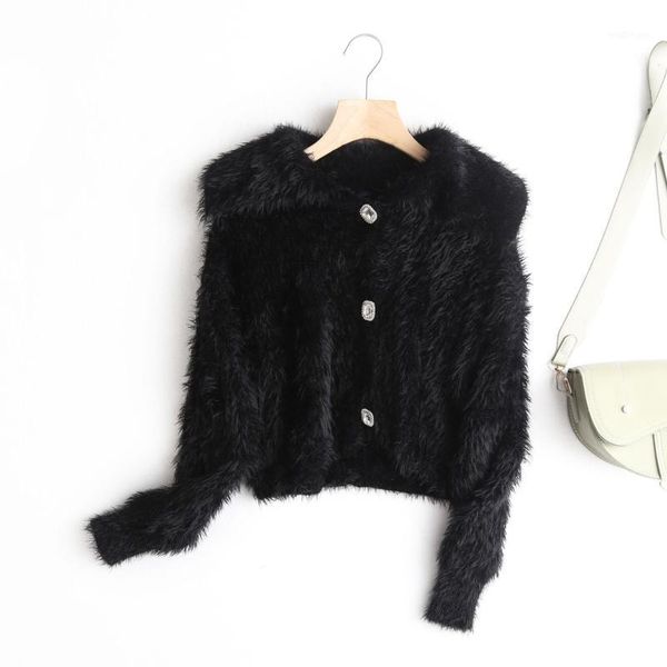 winter furry furry sweater women's lapel stand collar short cardigan casual solid long sleeve crop sweater street clothing 1, Black;brown
winter furry furry sweater women's lapel stand collar short cardigan casual solid long sleeve crop sweater street clothing 1, Black;brown