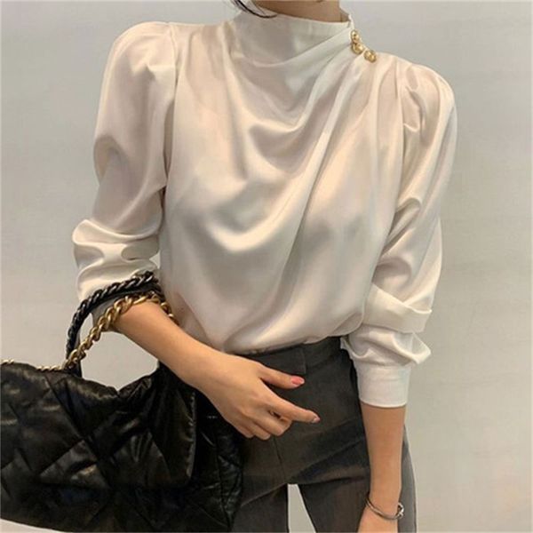 2021 new elegant shirts solid puff collar women's blouse buds on the shoulder shirt autumn spring cu4e, White
2021 new elegant shirts solid puff collar women's blouse buds on the shoulder shirt autumn spring cu4e, White