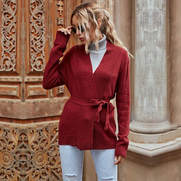 women's wine red sweaters cardigans with belt fashion fall 2020 knitted coat for ladies long sleeve autumn clothing streetwear, White
women's wine red sweaters cardigans with belt fashion fall 2020 knitted coat for ladies long sleeve autumn clothing streetwear, White