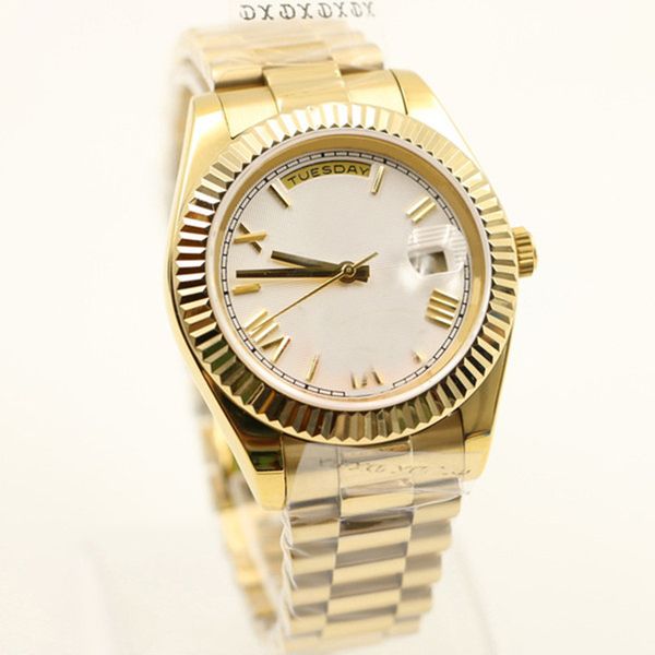 men's sports watch 18k gold daydate 40mm gold dial automatic sports sapphire original clasp, Slivery;brown
men's sports watch 18k gold daydate 40mm gold dial automatic sports sapphire original clasp, Slivery;brown