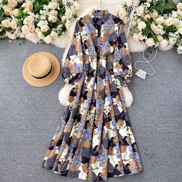 2021 new female singer retro impression maxi dress puff button the line dressed autumn fashion streetwear long robe 80nh, Black;gray
2021 new female singer retro impression maxi dress puff button the line dressed autumn fashion streetwear long robe 80nh, Black;gray