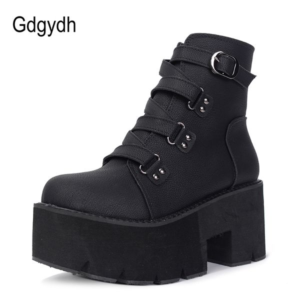 gdgydh spring autumn ankle boots women platform boots rubber sole buckle black leather pu high heels shoes woman comfortable
gdgydh spring autumn ankle boots women platform boots rubber sole buckle black leather pu high heels shoes woman comfortable