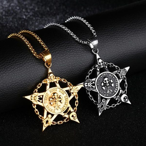 pendant necklaces hip hop rock skeleton skull pentagram men pendants necklace gold stainless steel masonic viking punk gothic jewelry, Silver
pendant necklaces hip hop rock skeleton skull pentagram men pendants necklace gold stainless steel masonic viking punk gothic jewelry, Silver