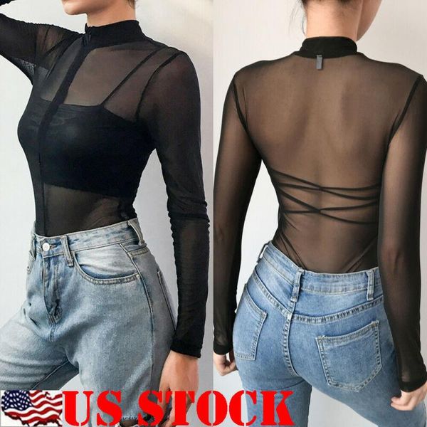 women's jumpsuits & rompers women mesh see through skinny zipper solid turtle neck jumpsuit long sleeve bodycon bodysuit leotard romper, Black;white
women's jumpsuits & rompers women mesh see through skinny zipper solid turtle neck jumpsuit long sleeve bodycon bodysuit leotard romper, Black;white