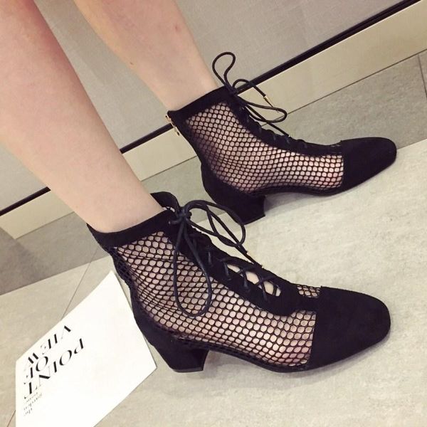 in the summer sandals with hollow out woman short tube network boot strap black gauze roman shoes
in the summer sandals with hollow out woman short tube network boot strap black gauze roman shoes