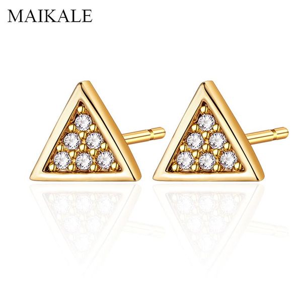 maikale new small triangle cubic zirconia stud earrings gold silve color plated copper metal earring for women exquisite jewelry, Golden;silver
maikale new small triangle cubic zirconia stud earrings gold silve color plated copper metal earring for women exquisite jewelry, Golden;silver