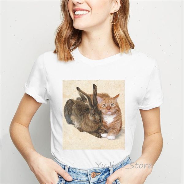 cat love rabbit animal print t shirt women clothes 2021 funny t shirts harajuku kawaii tomblr tee shirt femme, White
cat love rabbit animal print t shirt women clothes 2021 funny t shirts harajuku kawaii tomblr tee shirt femme, White