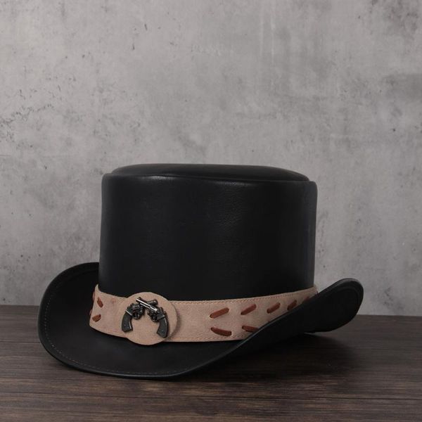women men leather hat president cool fedoras hat magic flat steampunk cosplay party caps 3size 13cm top, Blue;gray
women men leather hat president cool fedoras hat magic flat steampunk cosplay party caps 3size 13cm top, Blue;gray
