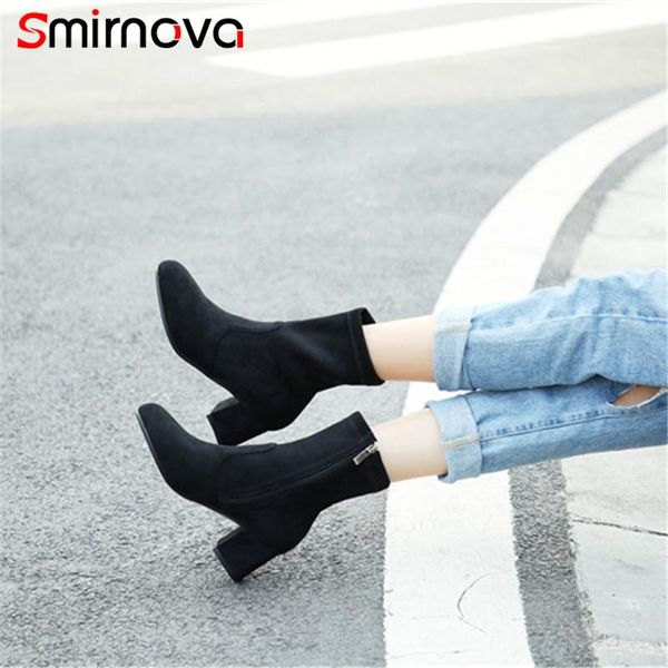 smirnova new arrive large size 32-44 boots ladies 2020 flock woman boots med heel round toe ankle autumn shoes, Black
smirnova new arrive large size 32-44 boots ladies 2020 flock woman boots med heel round toe ankle autumn shoes, Black