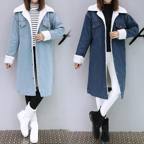 winter fashion women trench thick coat full sleeve fleece warm slim long denim windbreaker outerwear casaso femme, Tan;black
winter fashion women trench thick coat full sleeve fleece warm slim long denim windbreaker outerwear casaso femme, Tan;black