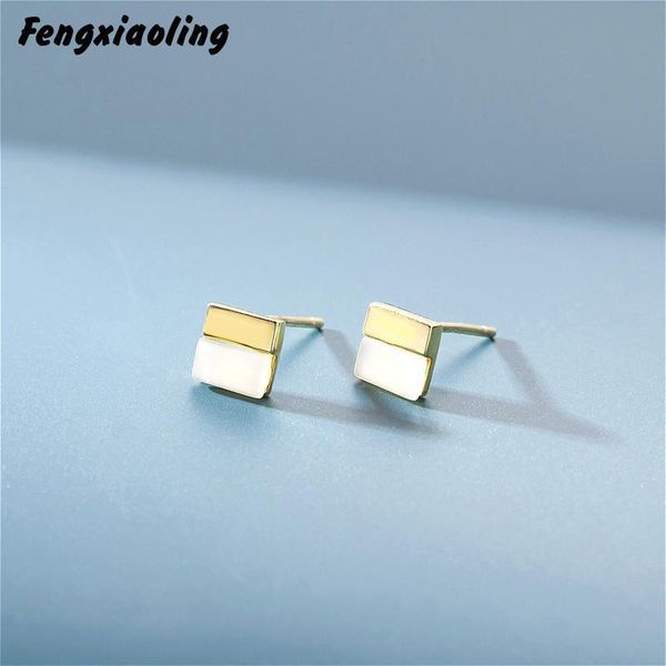 fengxiaoling 925 sterling silver square natural shell stud earrings for women simple stitching earrings fashion party jewelry, Golden;silver
fengxiaoling 925 sterling silver square natural shell stud earrings for women simple stitching earrings fashion party jewelry, Golden;silver