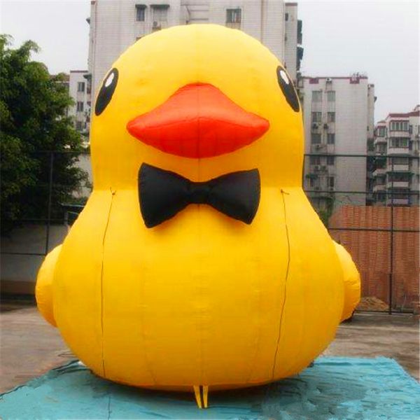 Image of 4m large Inflatable Balloon Duck Advertising Inflatables Yellow Duck With LED and Blower for Parade Decoration