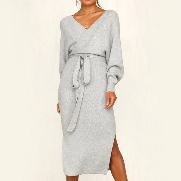 2021 autumn women lace up v-neck knitted dresses casual long sleeve thin pullover black elastically dress ladies vestido, Black;gray
2021 autumn women lace up v-neck knitted dresses casual long sleeve thin pullover black elastically dress ladies vestido, Black;gray