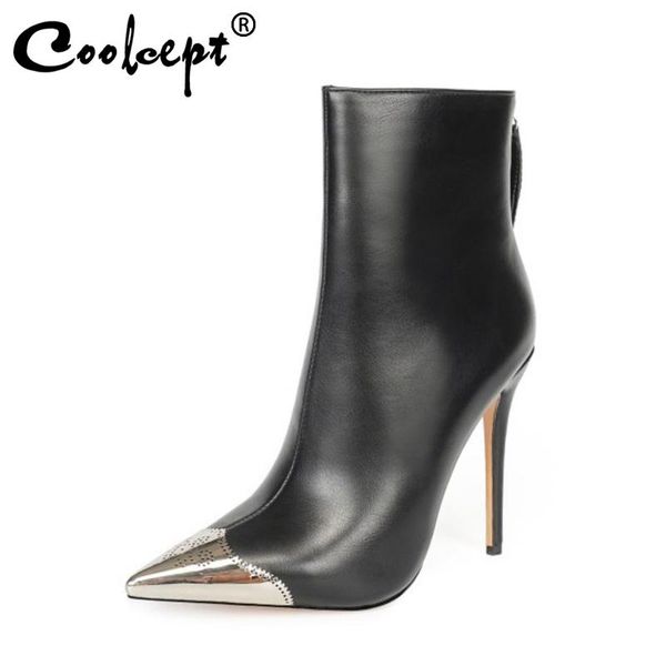 coolcept women ankle boots autumn winter office party shoes women european style pointed toe high heel boots size 35-43, Black
coolcept women ankle boots autumn winter office party shoes women european style pointed toe high heel boots size 35-43, Black