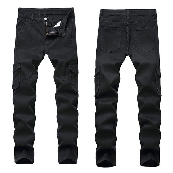 jeans fashion multi-pocket black jeans men new style men's fashion denim pants casual style, Blue
jeans fashion multi-pocket black jeans men new style men's fashion denim pants casual style, Blue