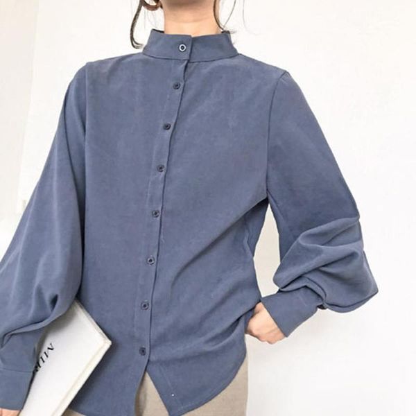 big lantern sleeve blouse women autumn winter single breasted stand collar shirts office work blouse solid vintage shirts, White
big lantern sleeve blouse women autumn winter single breasted stand collar shirts office work blouse solid vintage shirts, White