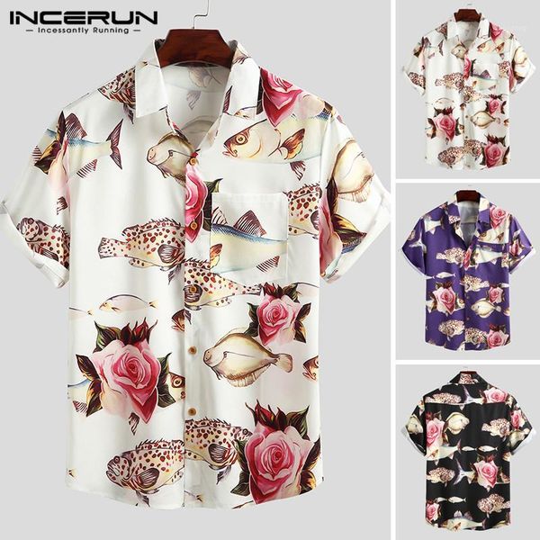 incerun summer printed men hawaiian shirt beach short sleeve streetwear chic stylish blouse turn-down collar casual camisa 71, White;black
incerun summer printed men hawaiian shirt beach short sleeve streetwear chic stylish blouse turn-down collar casual camisa 71, White;black