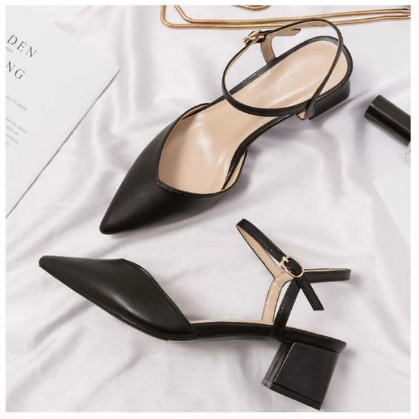 women's matte leather pointed ankle straps sandals kitten heel thick high heels dress party wedding shoes 0698-5ma, Black
women's matte leather pointed ankle straps sandals kitten heel thick high heels dress party wedding shoes 0698-5ma, Black