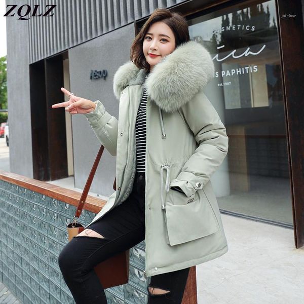 zqlz winter jacket women 2021 ladies velvet liner thick hooded parka women slim with big fur collar outerwear coat parkas female1, Black
zqlz winter jacket women 2021 ladies velvet liner thick hooded parka women slim with big fur collar outerwear coat parkas female1, Black