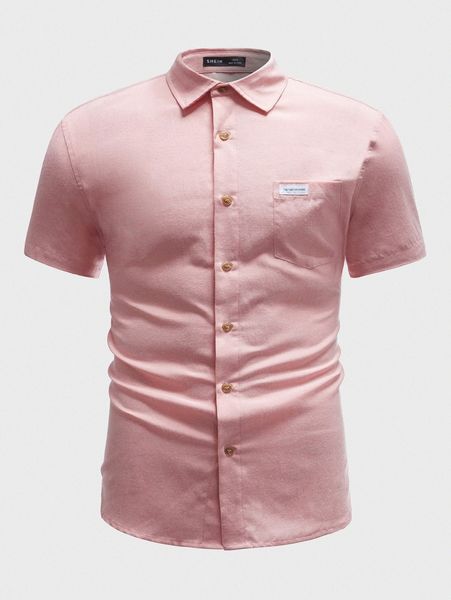 men patched pocket front shirt g258#, White;black 
men patched pocket front shirt g258#, White;black