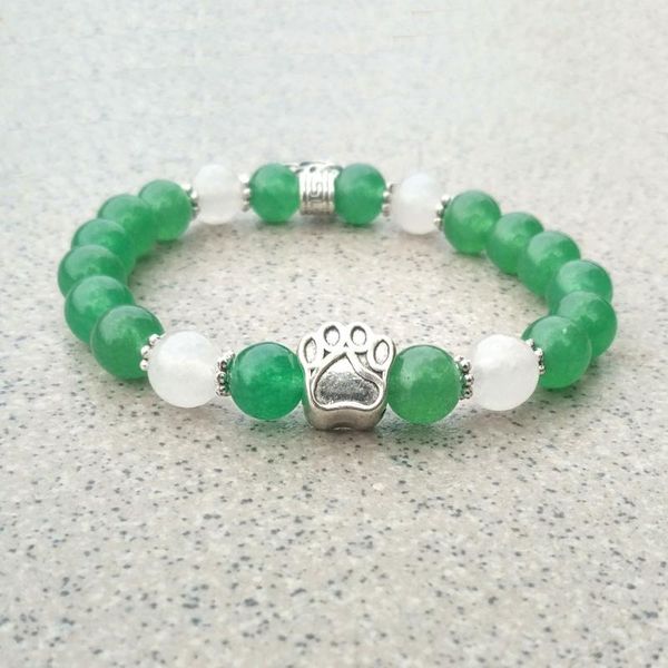 8mm white green druzy natural stone beads bracelet dog footprint strand om charms bracelet yoga elastic strand jewelry, Black
8mm white green druzy natural stone beads bracelet dog footprint strand om charms bracelet yoga elastic strand jewelry, Black