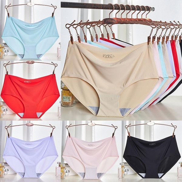 women seamless panties ice silk nylon mid waist briefs solid color invisible hip lifting cotton underpants female new underwear1, Black;pink
women seamless panties ice silk nylon mid waist briefs solid color invisible hip lifting cotton underpants female new underwear1, Black;pink