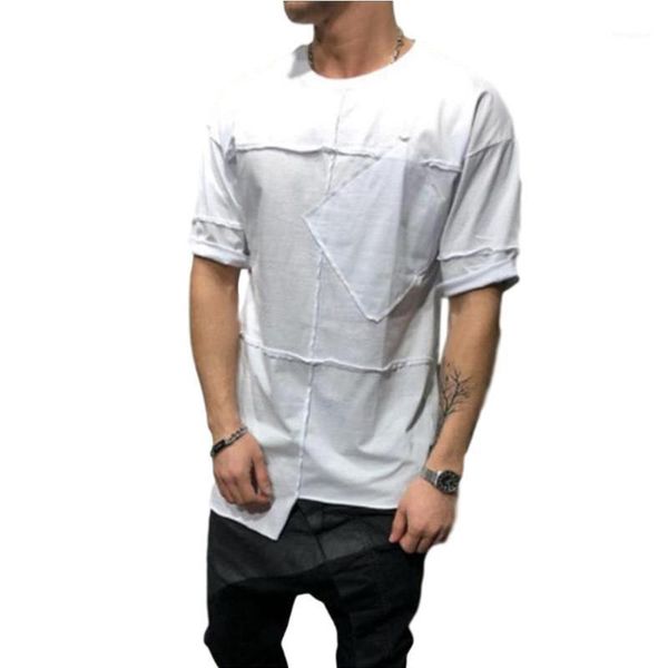 missky new men tshirt solid color short sleeve t shirt summer round collar long casual splicing irregular sports male 1, White;black
missky new men tshirt solid color short sleeve t shirt summer round collar long casual splicing irregular sports male 1, White;black