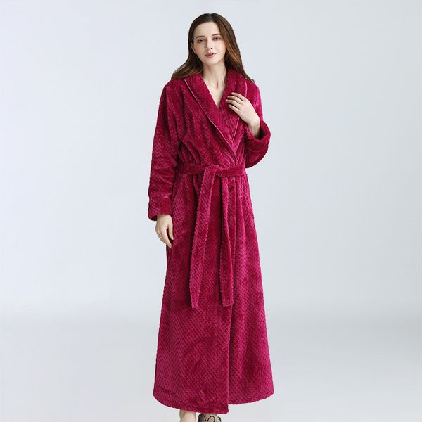 2021 new winter flannel bathrobes for women thicken female long sleeve dressing gown solid v neck with sashes fluffy ladies nightgown io7o, Black;red
2021 new winter flannel bathrobes for women thicken female long sleeve dressing gown solid v neck with sashes fluffy ladies nightgown io7o, Black;red