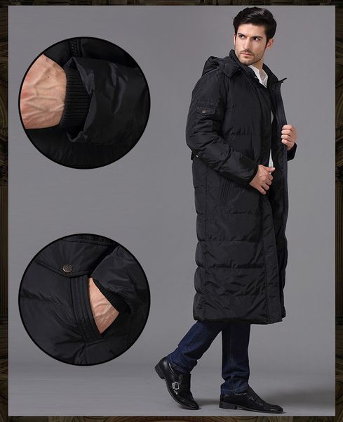 winter 2020 male long thick jacket in duck down coat jackets kj788 skra, Black