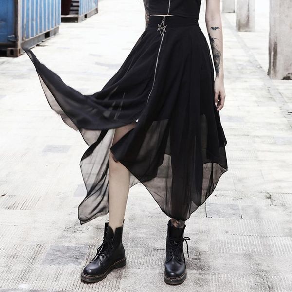 gothic skirts for women fashion all-match women's gothic punk irregular mesh six-pointed star zipper loose streetwear skirt1, Black
gothic skirts for women fashion all-match women's gothic punk irregular mesh six-pointed star zipper loose streetwear skirt1, Black